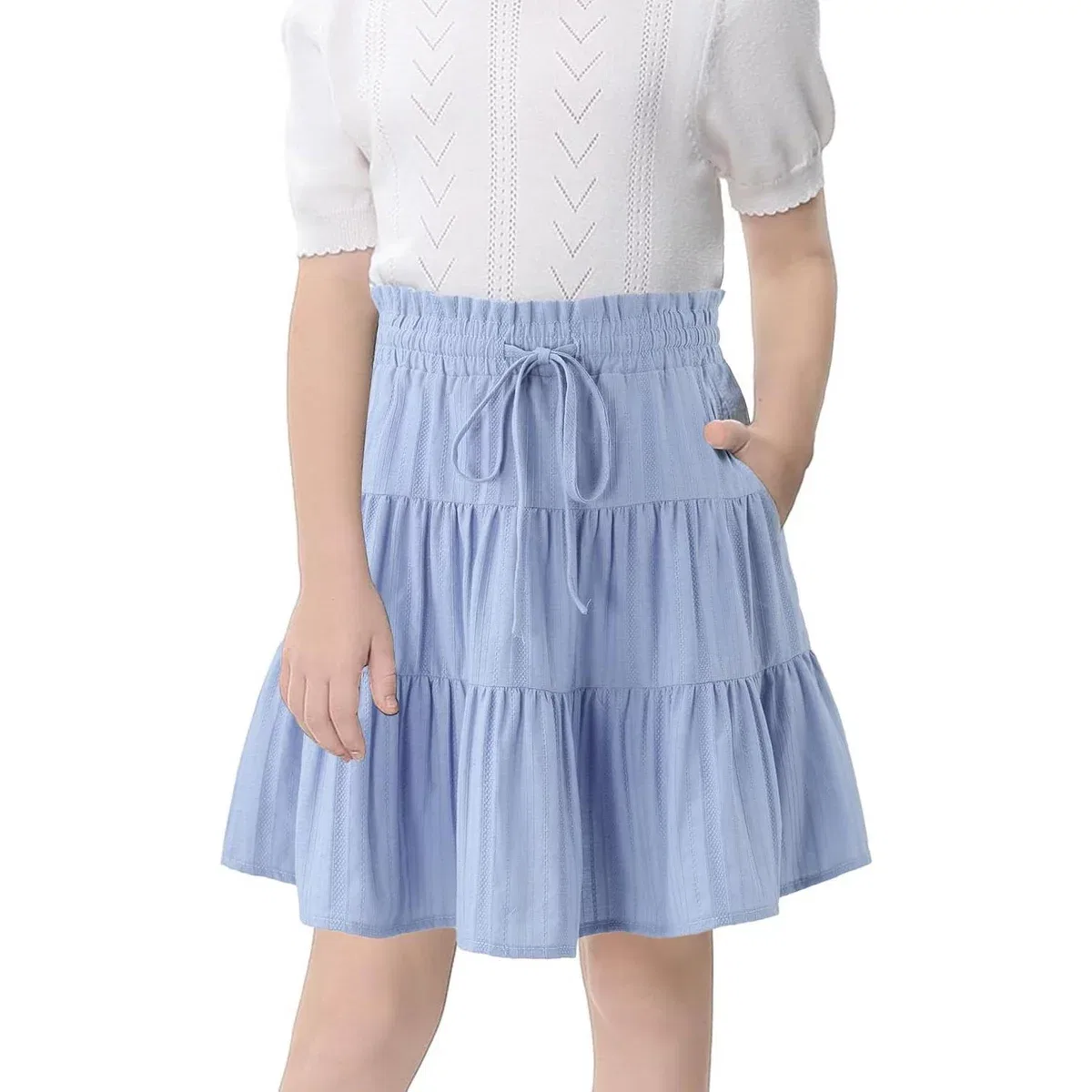 Детская юбка для девочек с высокой талией YesFashion, Blue