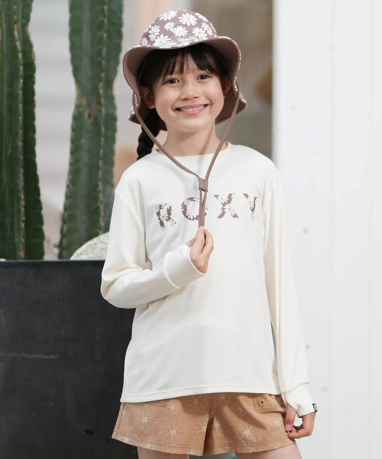 Детская длиннорукавная рашгард-футболка с принтом SPLASHY L/S ROXY, Кинари