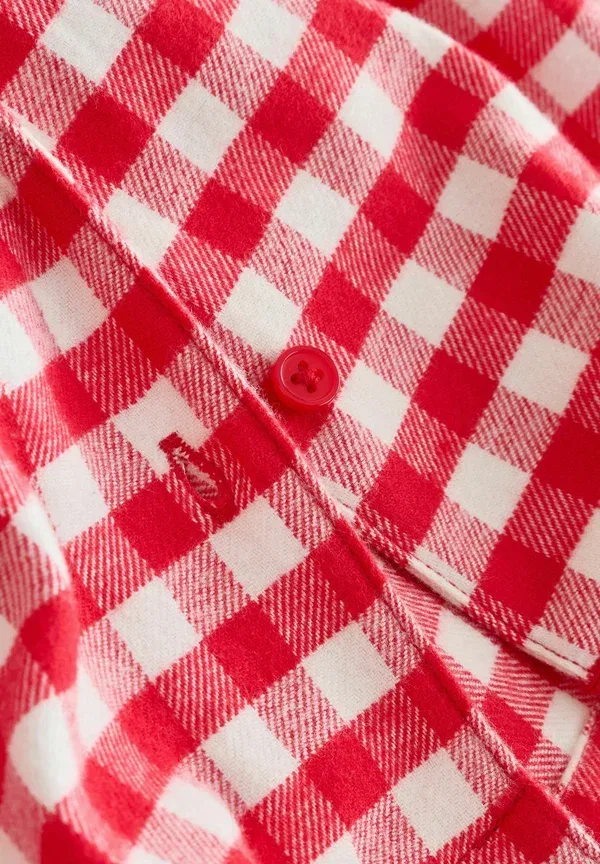 Пижамный комплект хлопковый Regular fit button through set Next Red/White Gingham Check, белый — фото 3