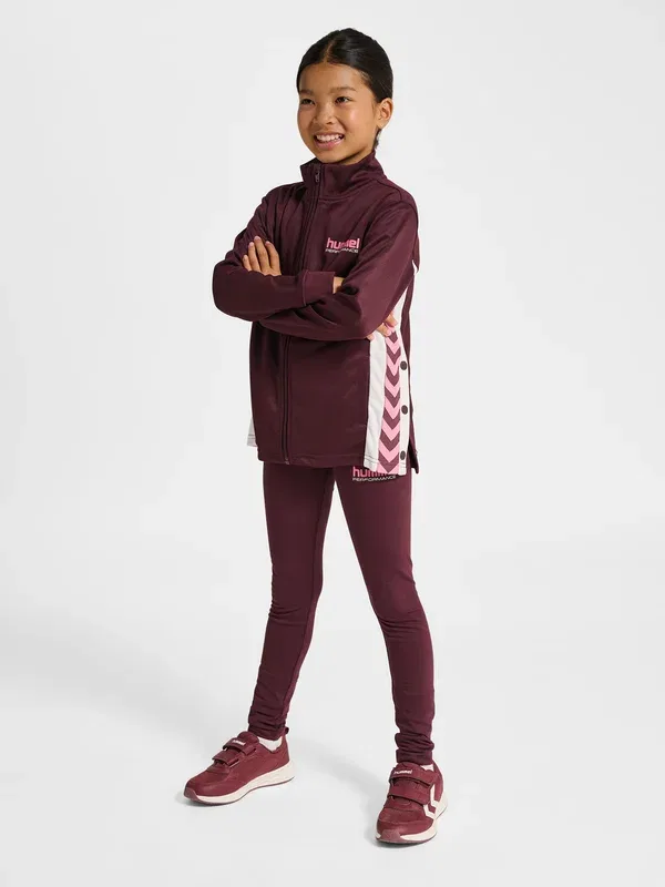 Толстовка тренировочная Hummel Chevron zip training jacket, цвет виноградного вина