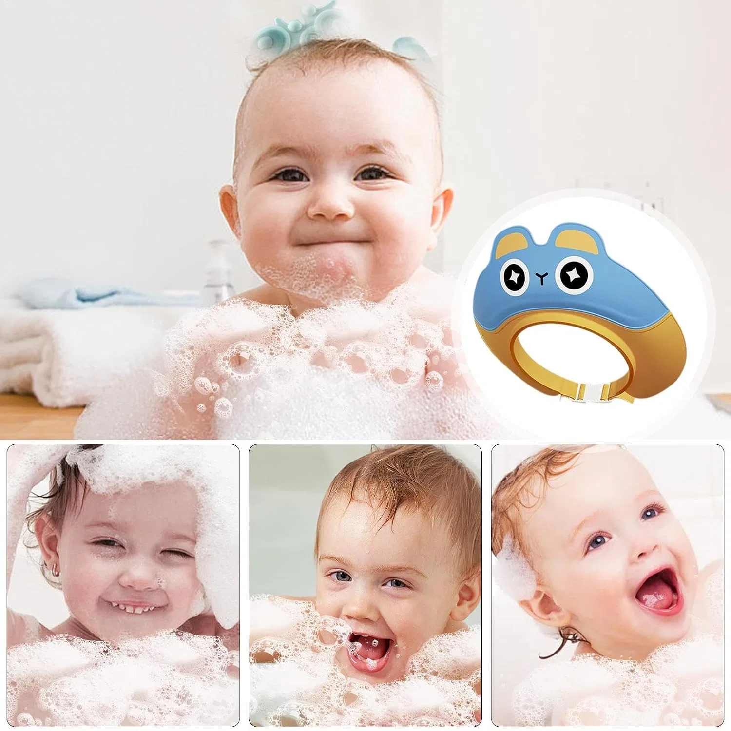 Шапочка для душа детская, PP+TPE, 23x23x4 см, Blau Generic — фото 4