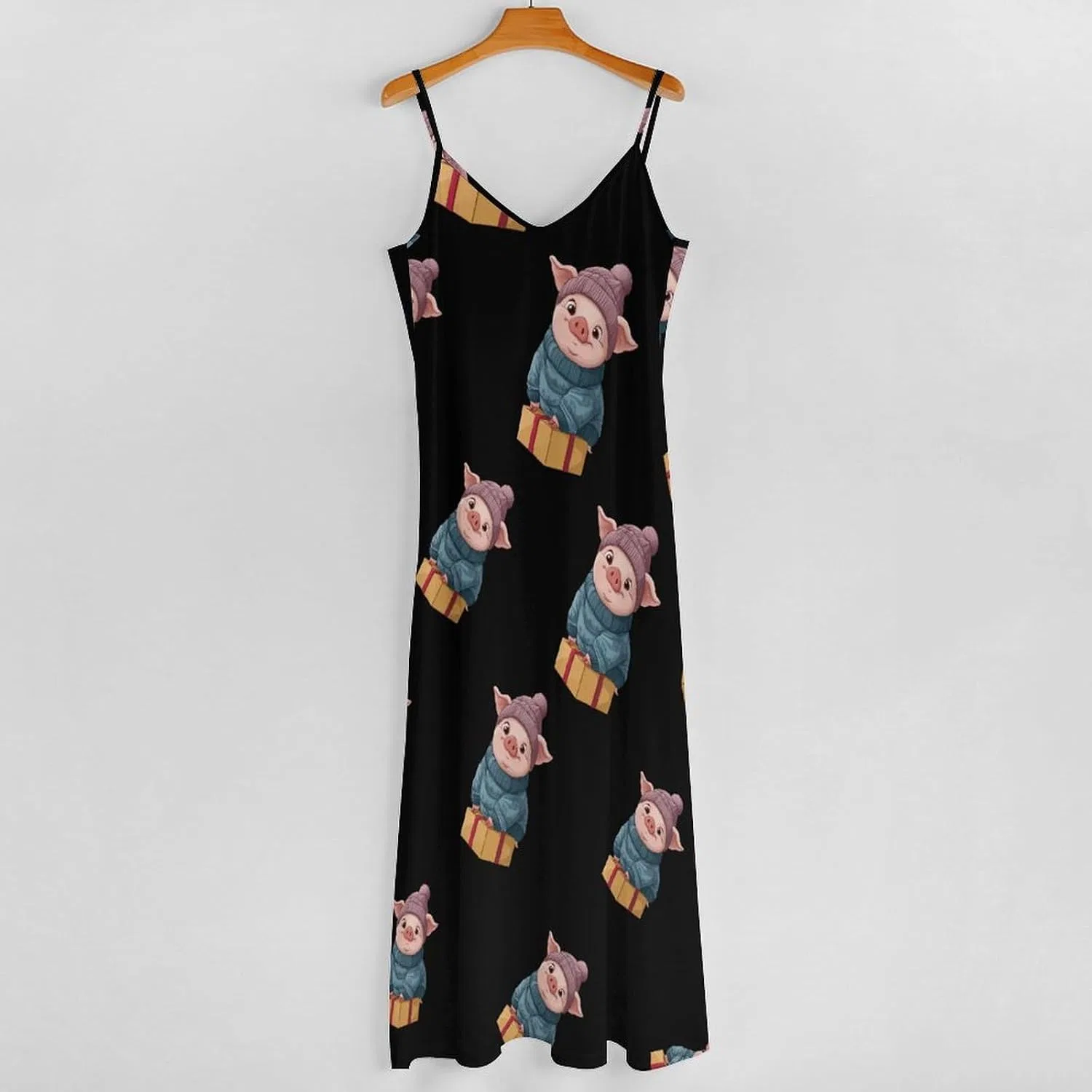 Женское летнее макси-платье с принтом свиней, Sleeveless, Style — фото 4