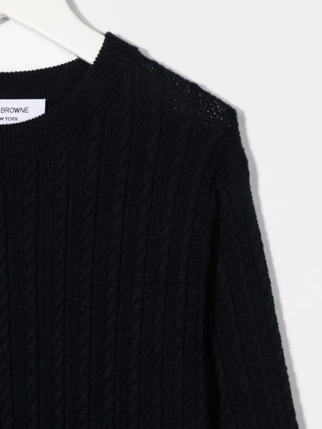 Свитер с косичками с длинными рукавами Thom Browne, черный — фото 2