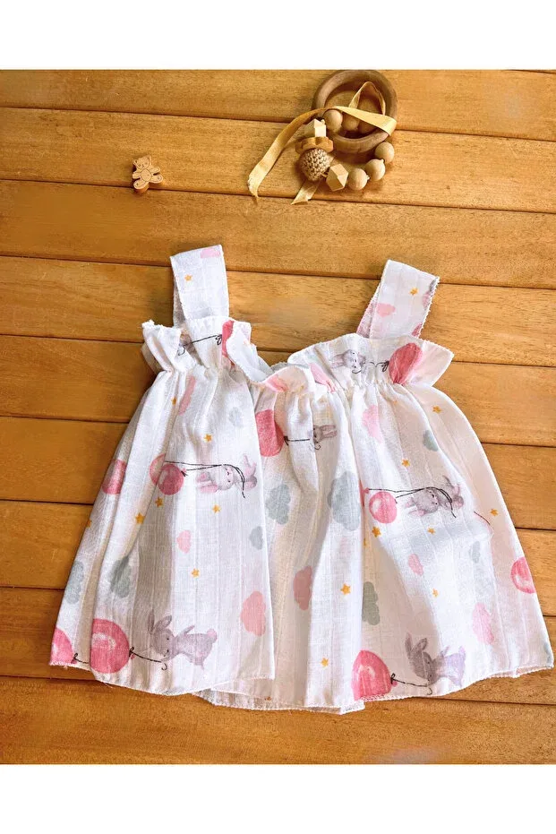 Детское платье для девочек хлопковое Berço Baby, Pink — фото 2