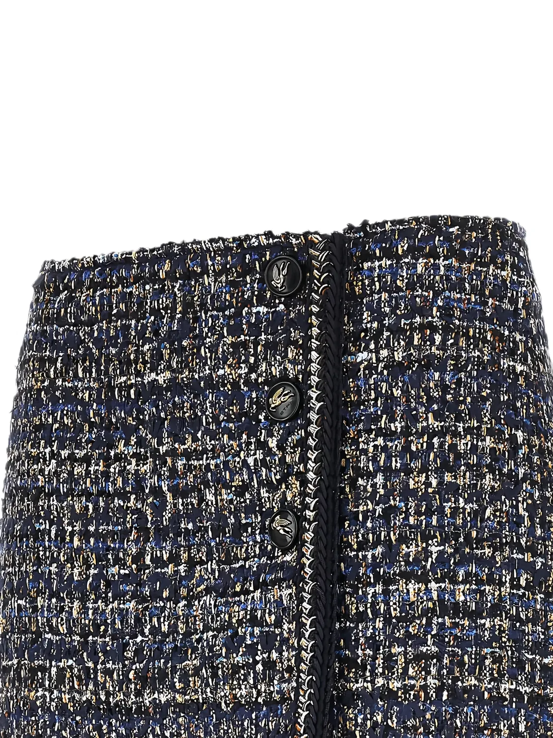 Мини-юбка из букле, синяя ETRO, синий — фото 2