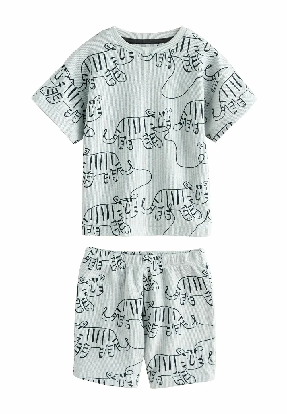 Пижама стандартного кроя, комплект из 3 коротких пижам Next, Blue Grey Linear Print — фото 2