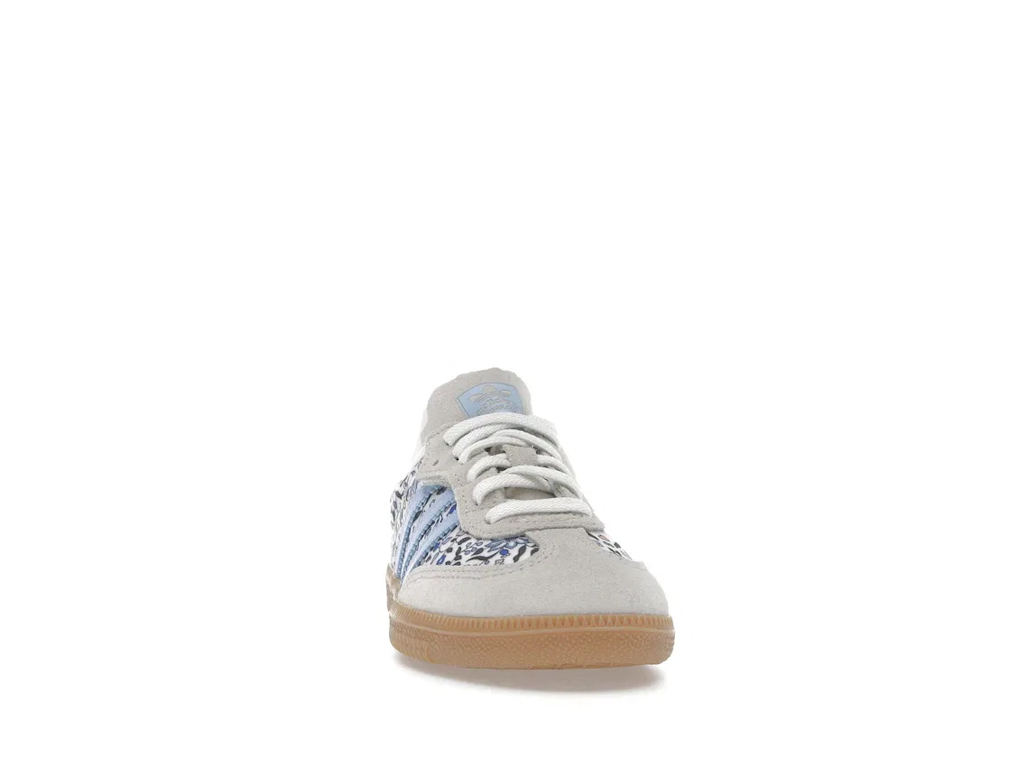 Детские кроссовки с принтом Adidas Samba OG Comfort Closure Liberty London Blue Floral Adidas, Blue Off White Gum — фото 2