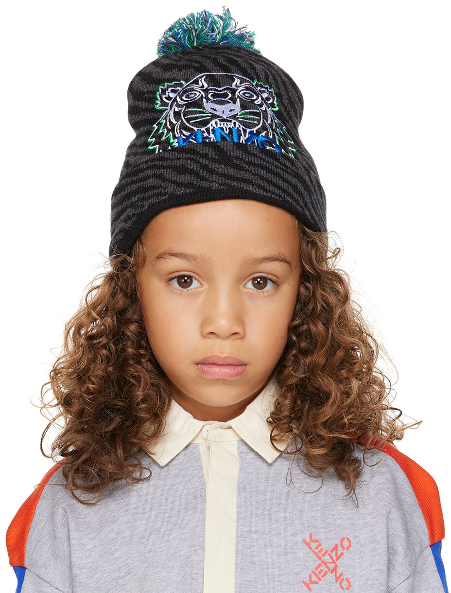 

Детская серая шапка Kenzo Paris Tiger