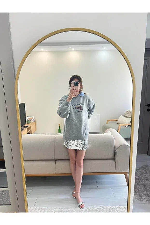 Детские свитшот для девочек оверсайз с зиппером Butik, Gray