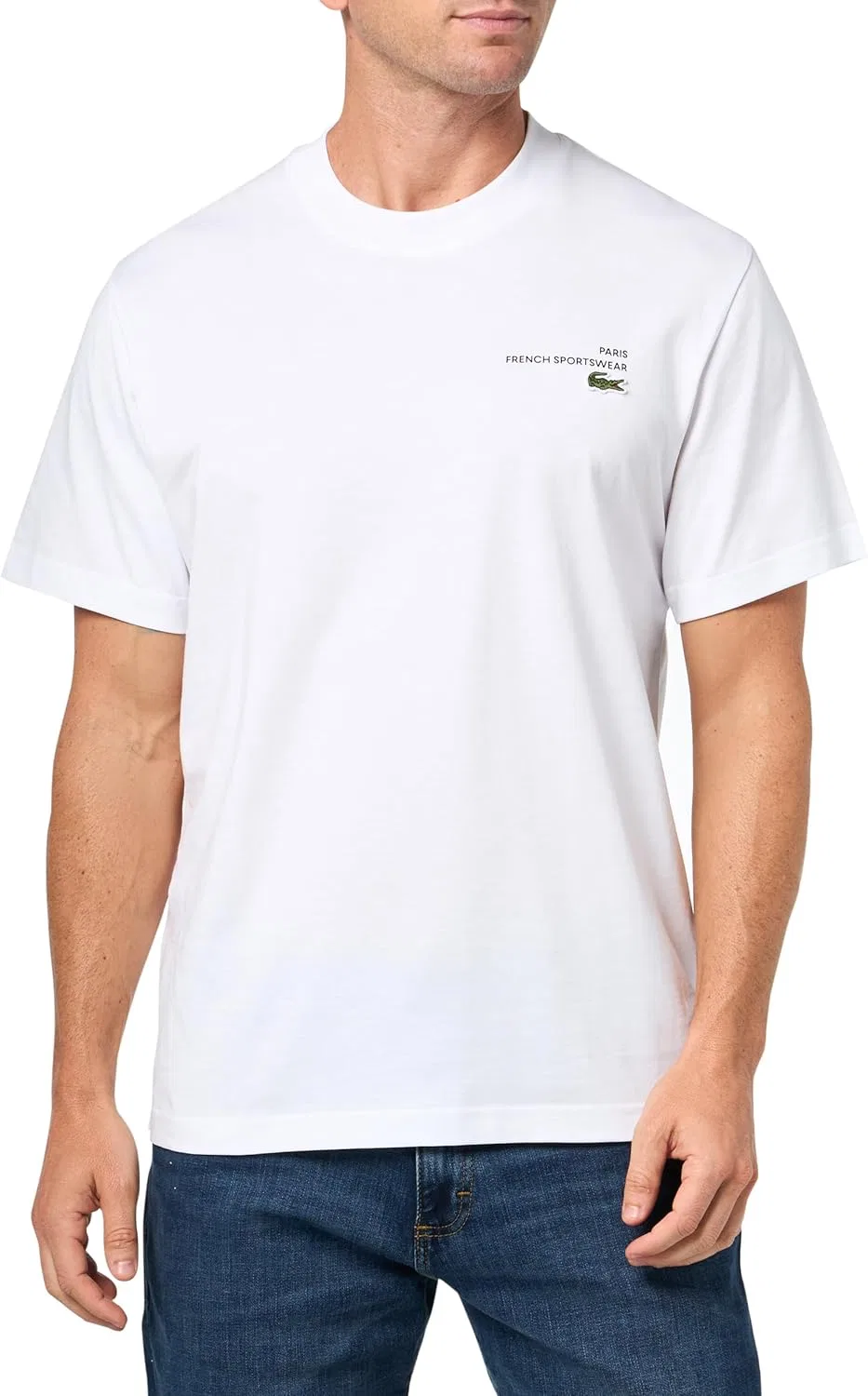 Футболка мужская Lacoste с принтом, белый