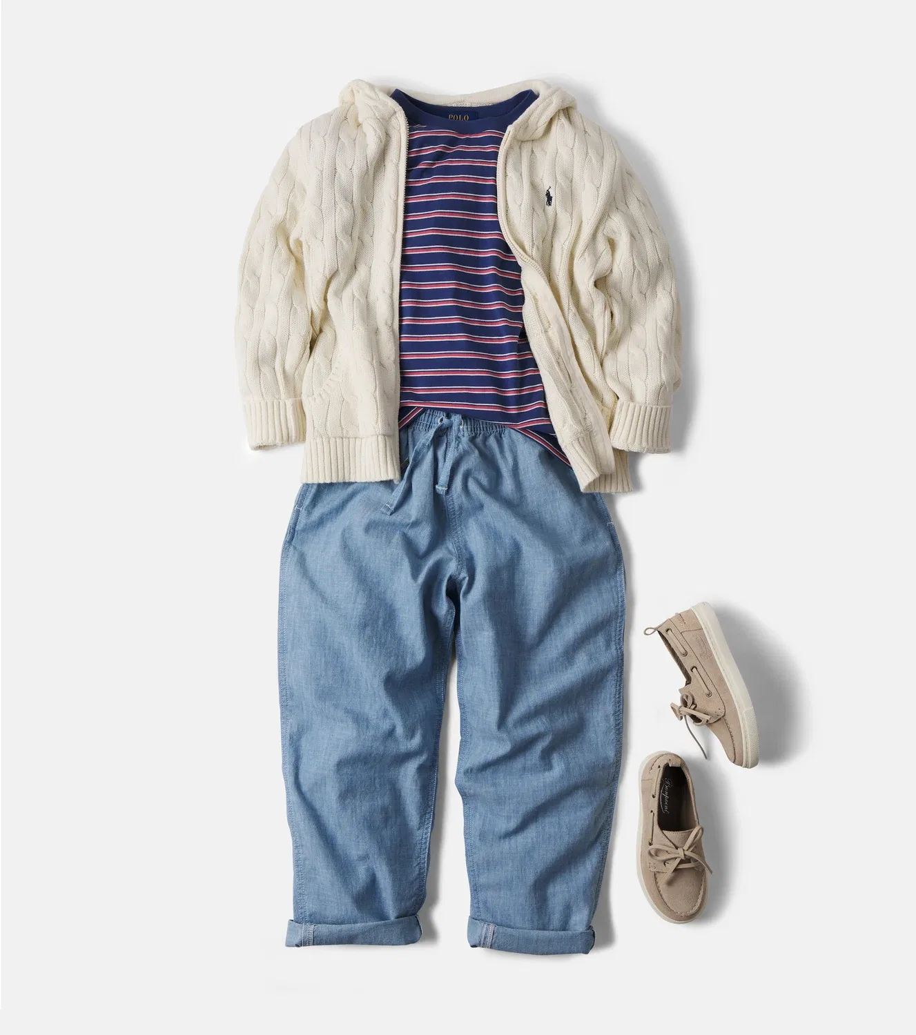 Вязаная хлопковая толстовка на молнии Polo Ralph Lauren Kids, белый — фото 2