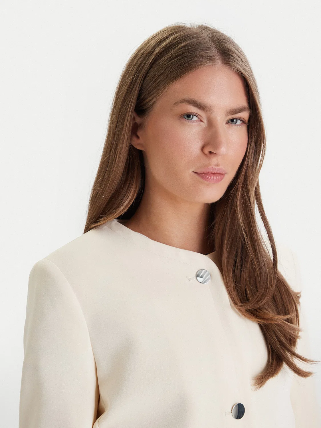 Женский блейзер стандартного кроя Lux Crepe Lady Calvin Klein, желтый — фото 4