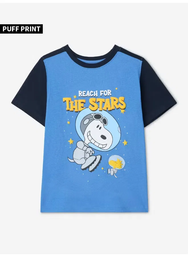 Комплект футболка и карго-джоггеры с принтом Snoopy The Souled Store, синий