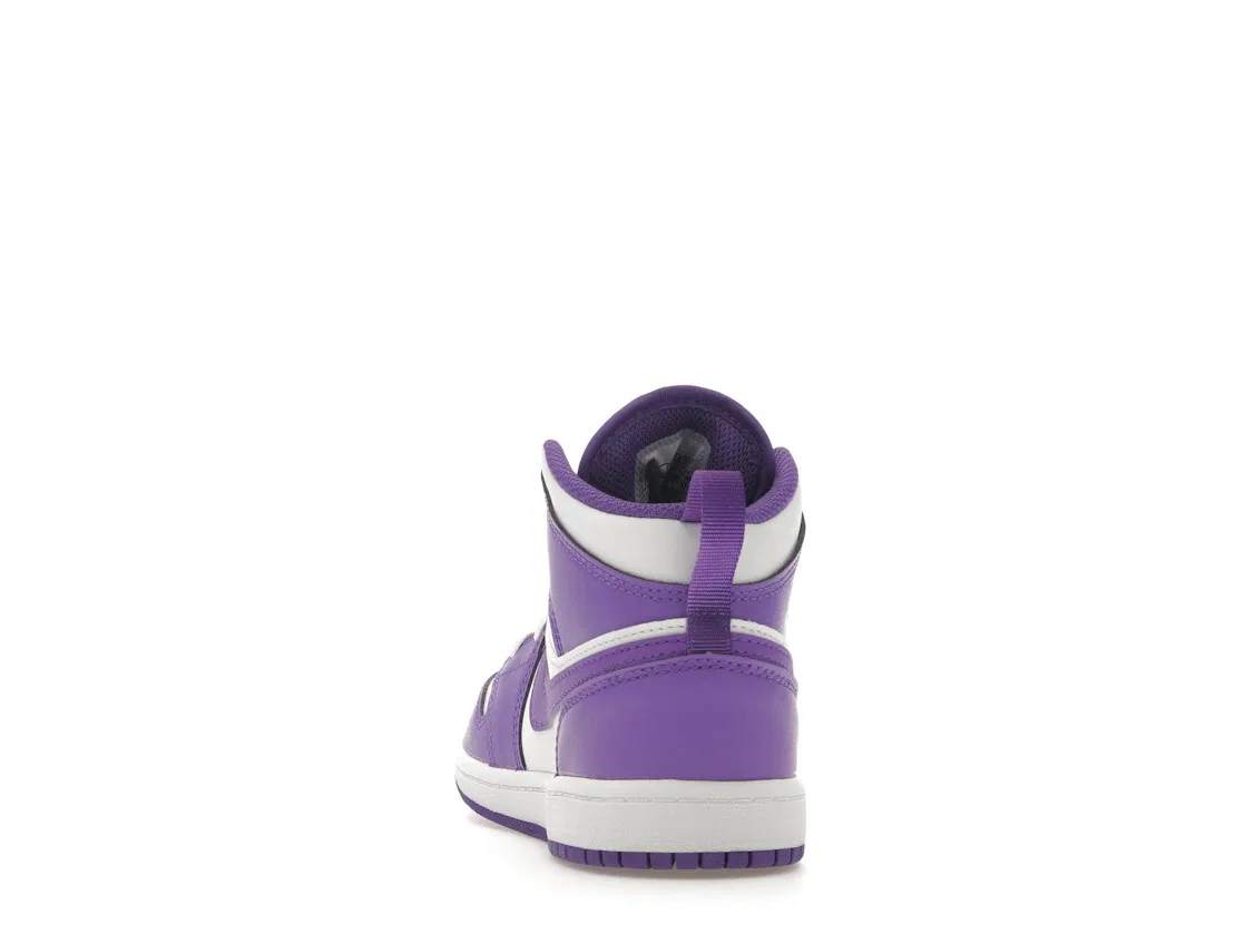 Детские кроссовки с принтом Jordan 1 Mid Jordan, Purple Venom / White — фото 4