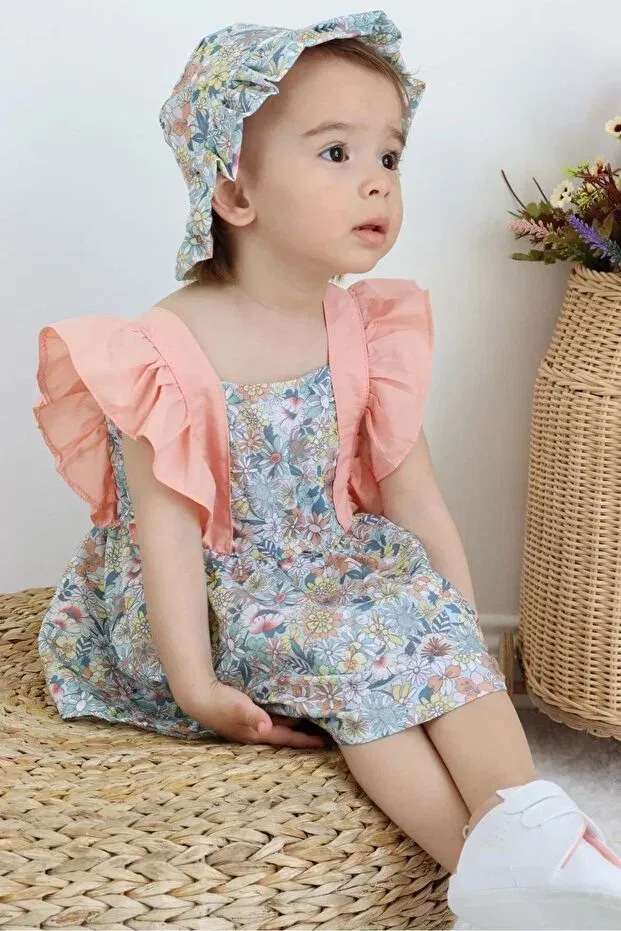 Детское хлопковое платье для девочек Mnk Baby&Kids, Powder — фото 2