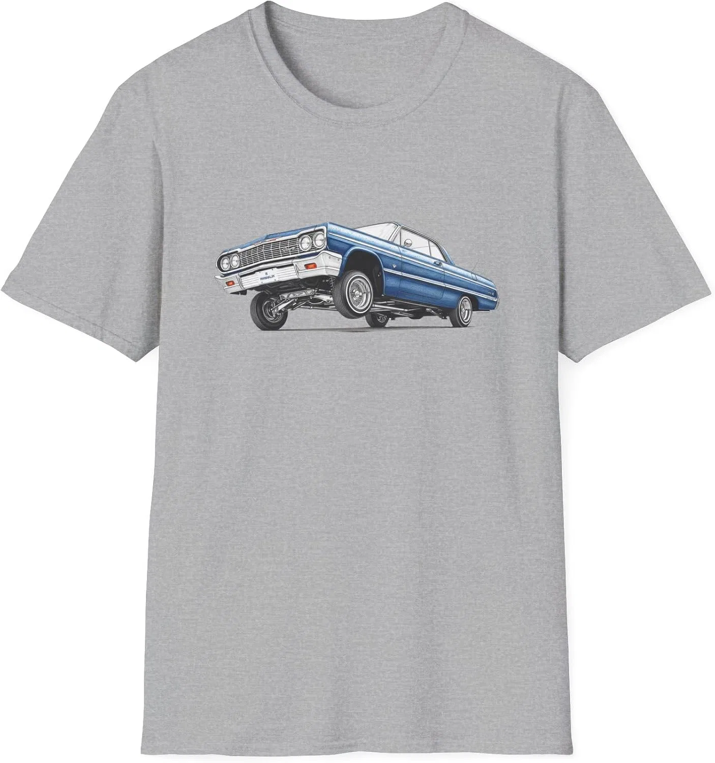 Мужская футболка с принтом 1964 Chevy Impala Gildan 64000, Sport Grey
