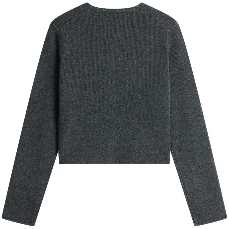Женский свитер с круглым вырезом Tommy Hilfiger, Gray Black P4E — фото 4