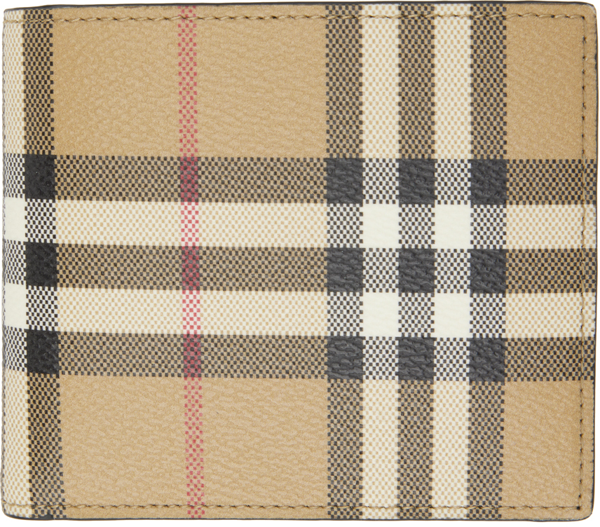 

Бежевый клетчатый кошелек Burberry, Archive beige