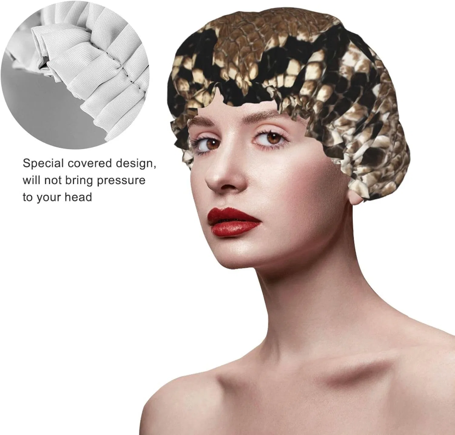 Шапочка для душа Cool Snake Skin, SFQEVHRZ, двойной слой, One Colour — фото 4