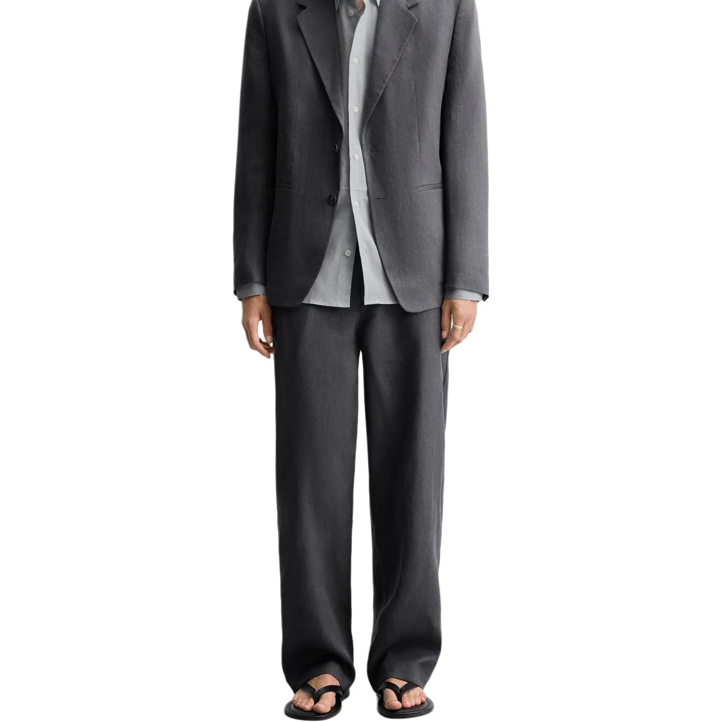 Мужские классические брюки Dark Gray ZARA, Темно-серый — фото 4