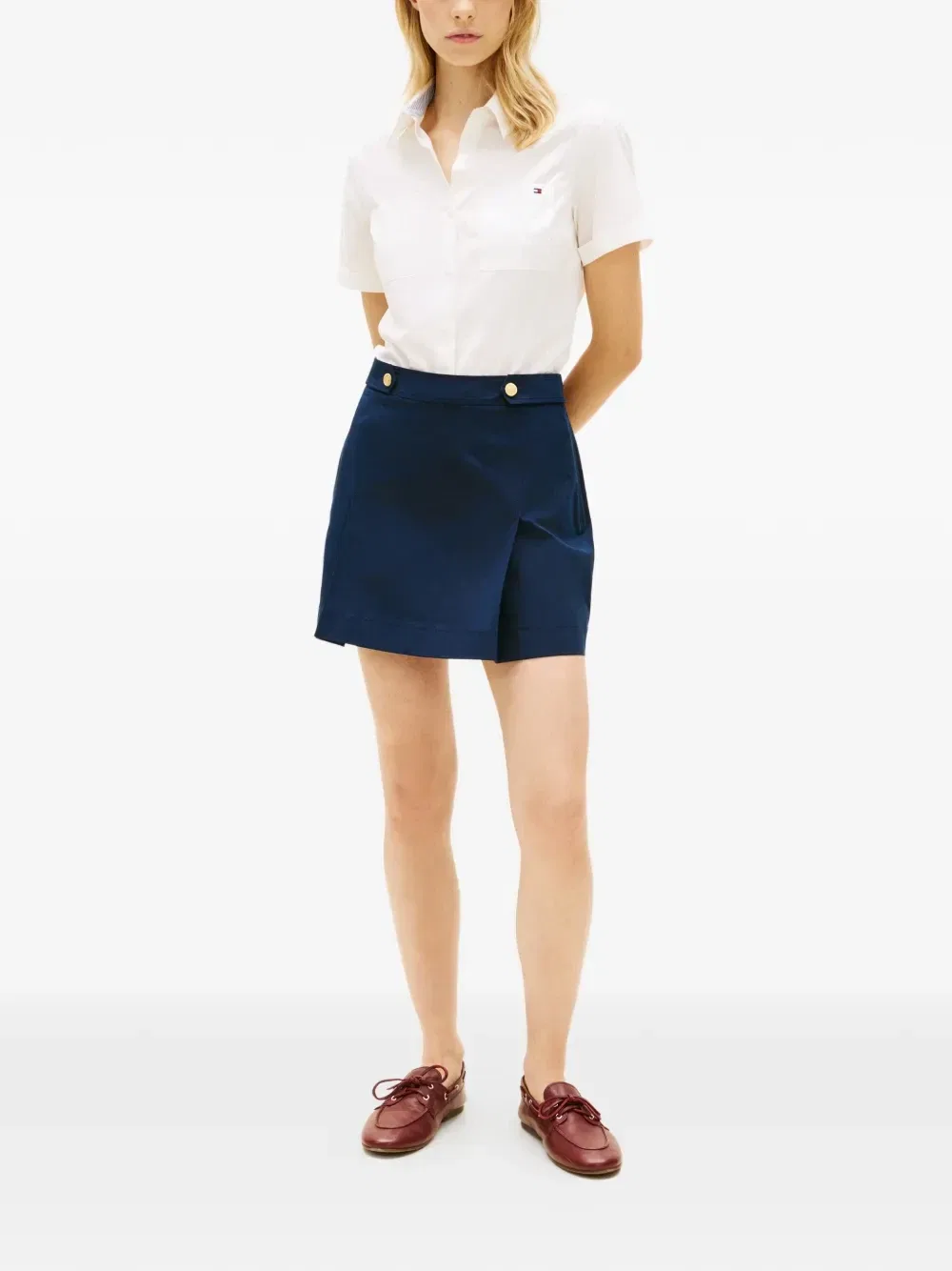 Юбка с плиссировкой и пуговицами Tommy Hilfiger, синий — фото 2