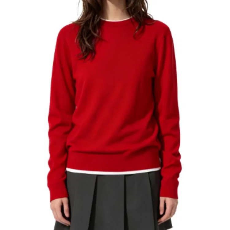 Женский свитер с круглым вырезом Red UNIQLO, Red