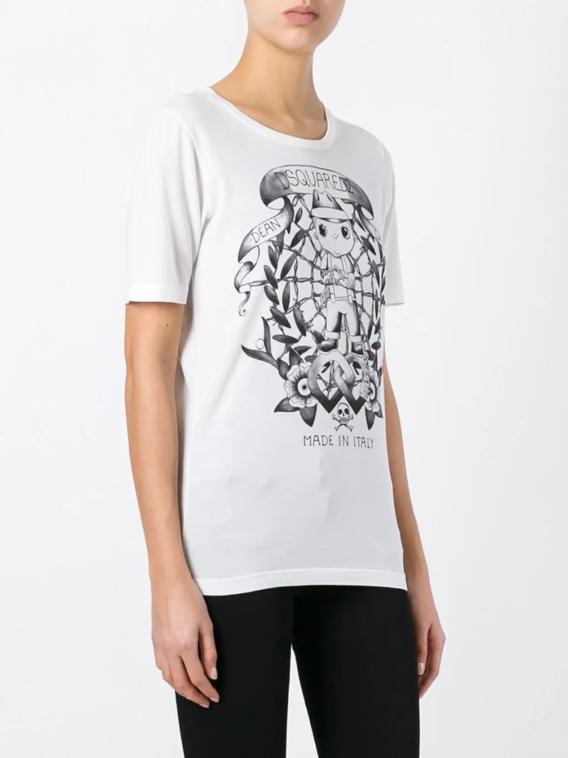 Удлиненная футболка 'Tattoo Graphic' Dsquared2, белый — фото 3