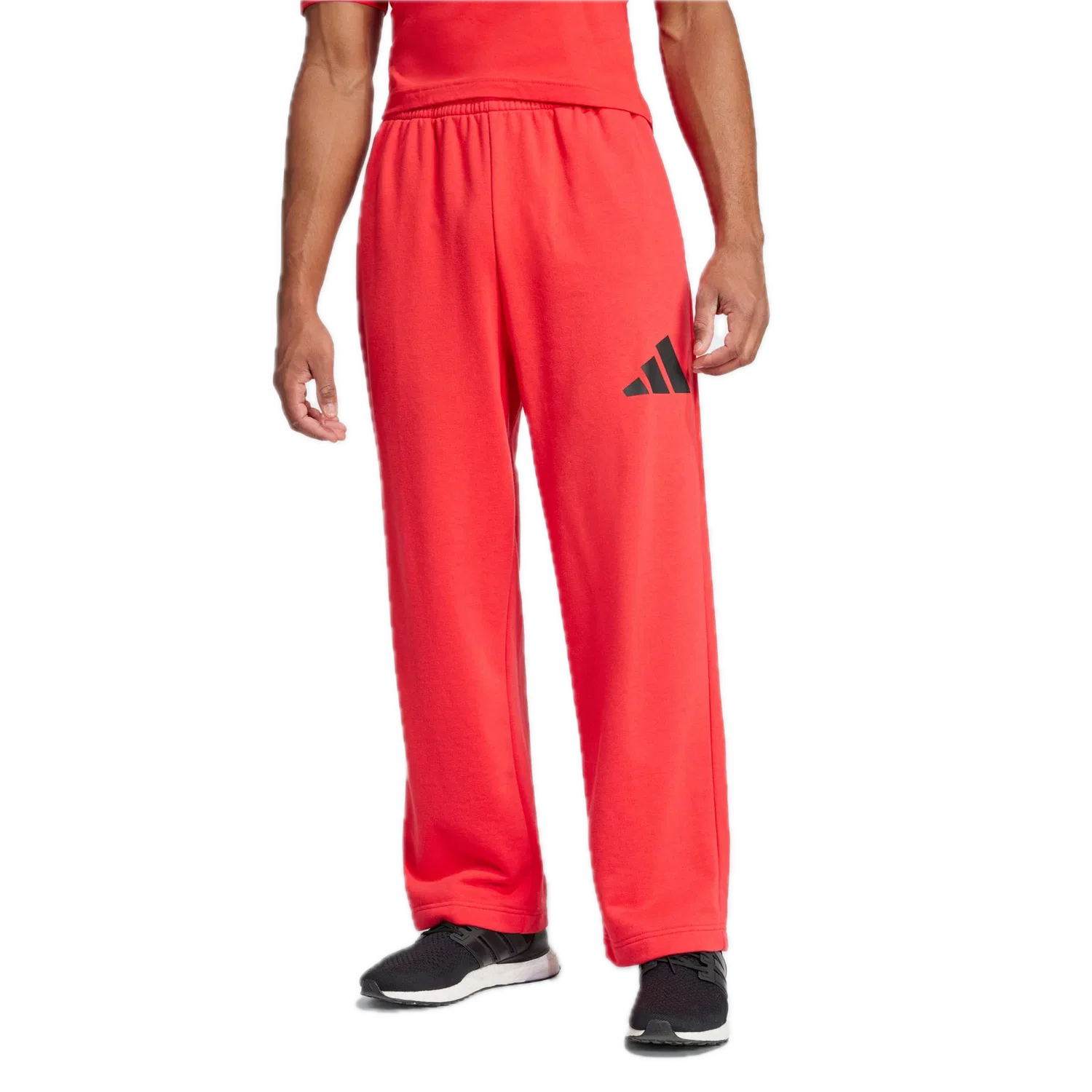 Мужские свободные широкие спортивные штаны с тремя полосками Adidas, красный — фото 2