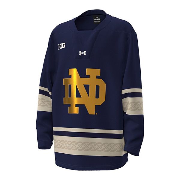 Хоккейная футболка Notre Dame Fighting Irish #42 navy Under Armour — фото 3