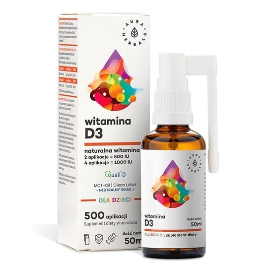 

Aura Herbals, Витамин D3 для детей МСТ, аэрозоль - 50 мл