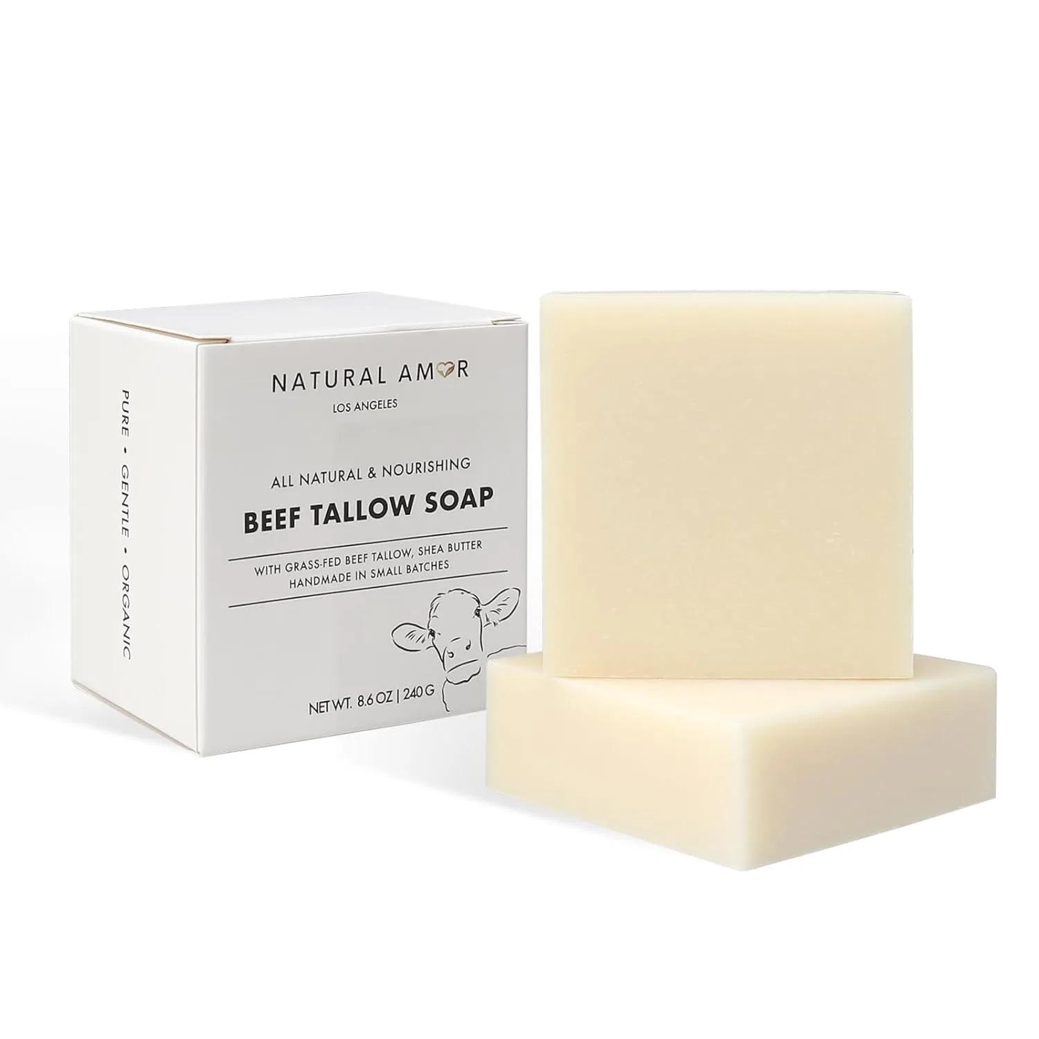 Твердое мыло, handgefertigt, NATURAL AMOR LOS ANGELES, 2 Stück, 243.81 g