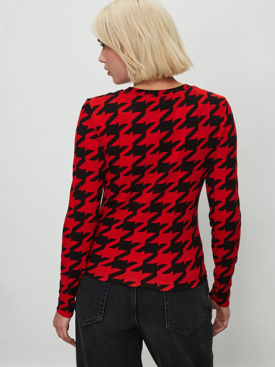 Футболка с длинным рукавом, ребристая, мягкая, Red/Black Next — фото 4