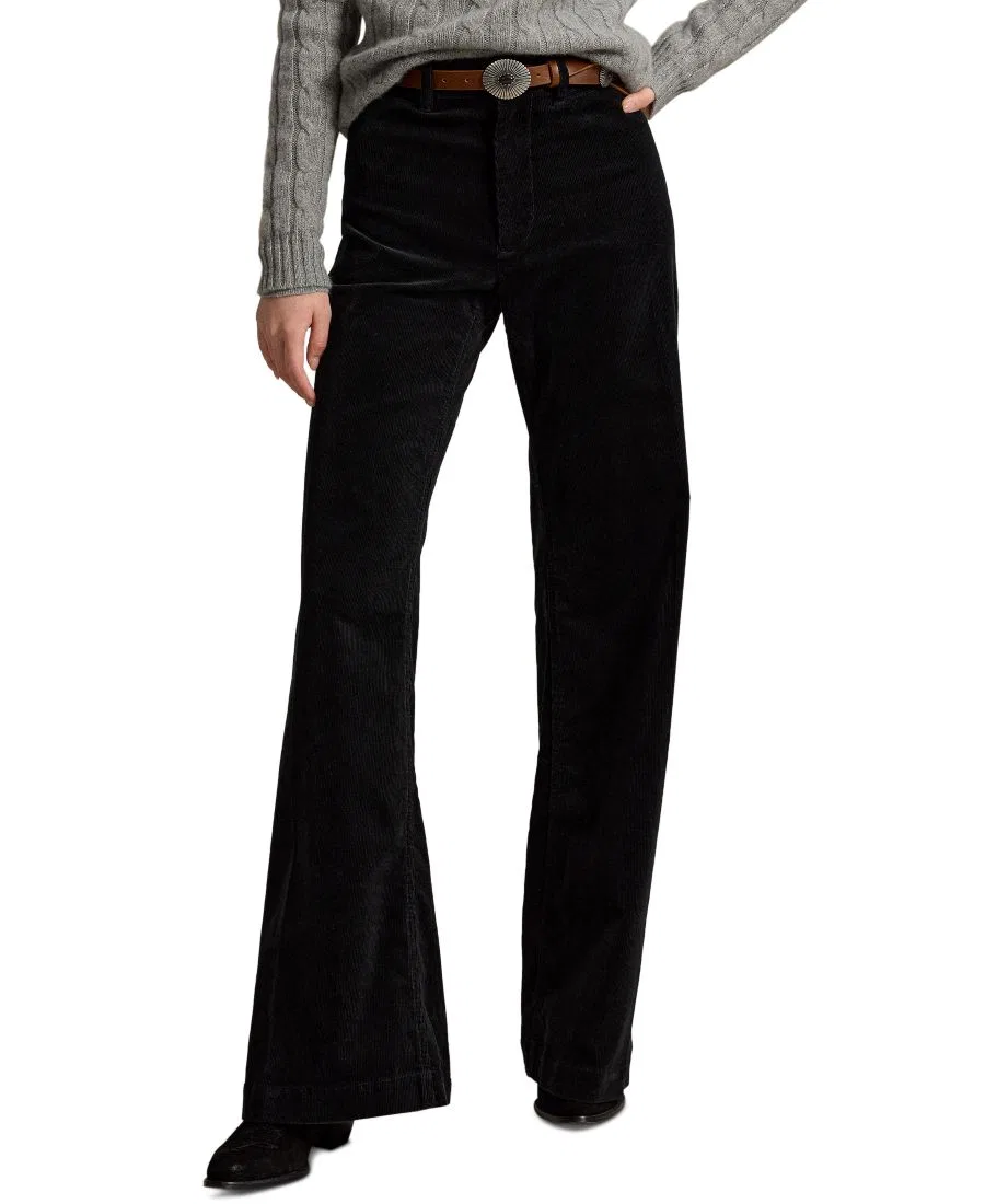Женские вельветовые брюки-клеш Beaton Corduroy Flared Pants Polo Ralph Lauren, Polo Black