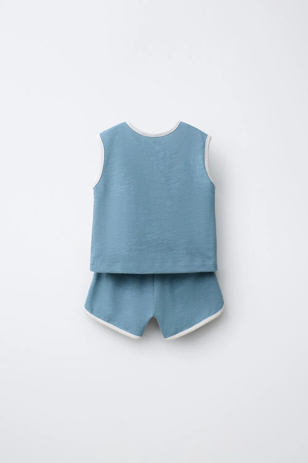 Комплект из футболки с надписью и шорт-бермуды. ZARA, Light petrol blue — фото 2