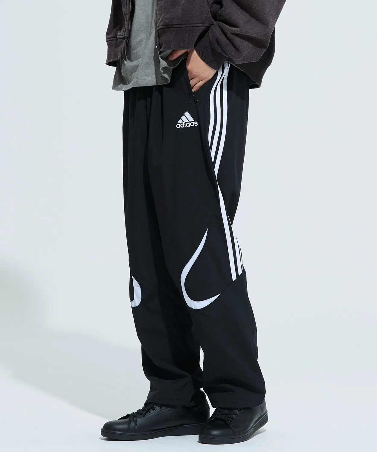 Мужские спортивные штаны свободного кроя Team Geist Adicolor Adidas Originals, Black/White