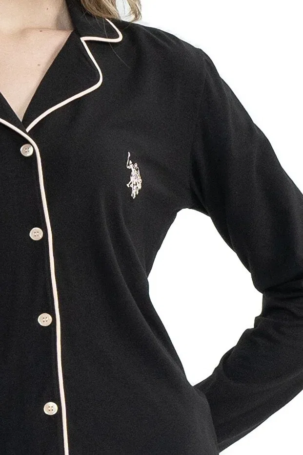 Женский пижамный комплект с длинным рукавом U.S. Polo Assn., Blackstripdet — фото 2