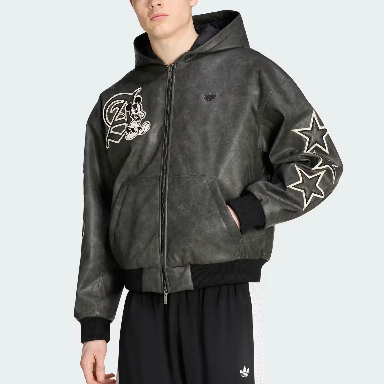 Детская куртка с капюшоном Mickey Mouse Adidas Originals, Black — фото 4