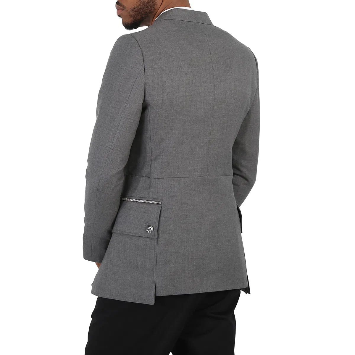 Пиджак приталенный шерстяной English Fit с поясом-карго Burberry, Charcoal Grey — фото 4