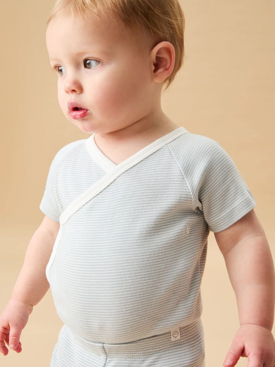 Боди-кимоно с коротким рукавом, Supersoft Mori, синий