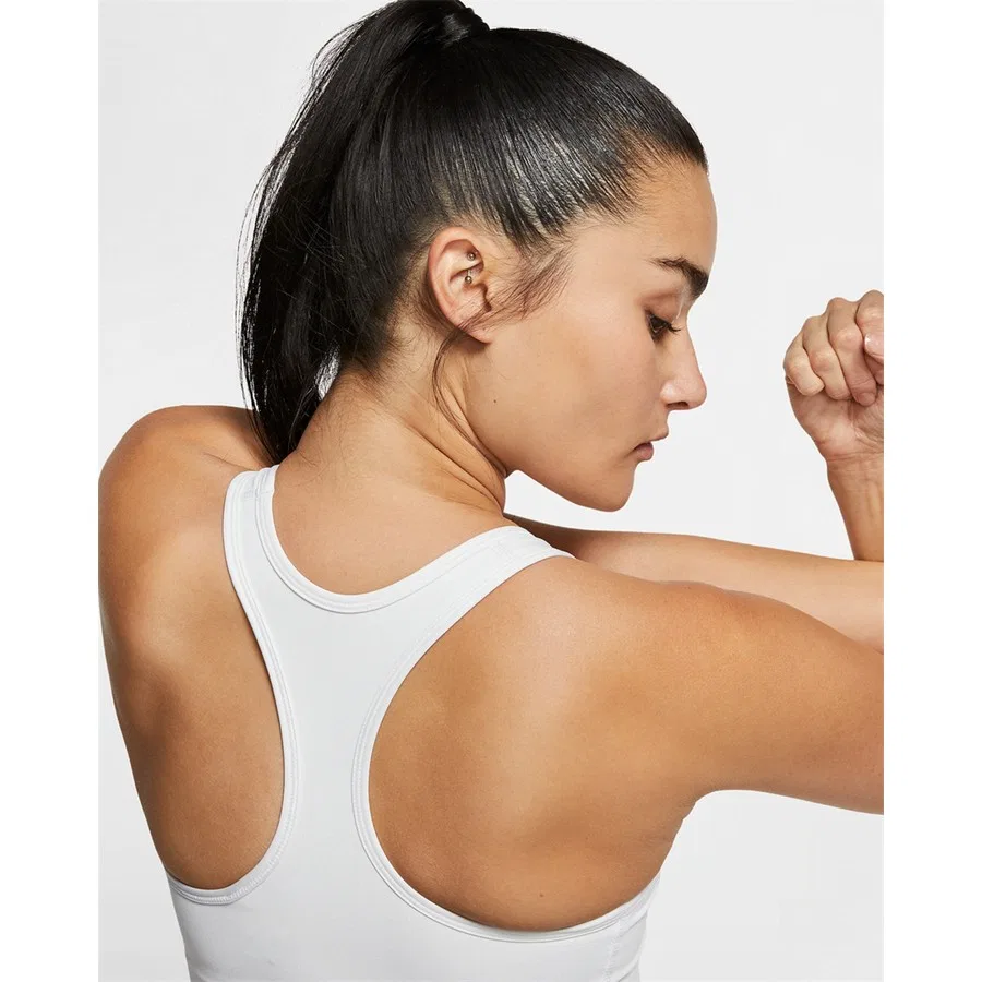 Спортивный бюстгальтер с широкими бретелями Nike Swoosh, Белый — фото 4