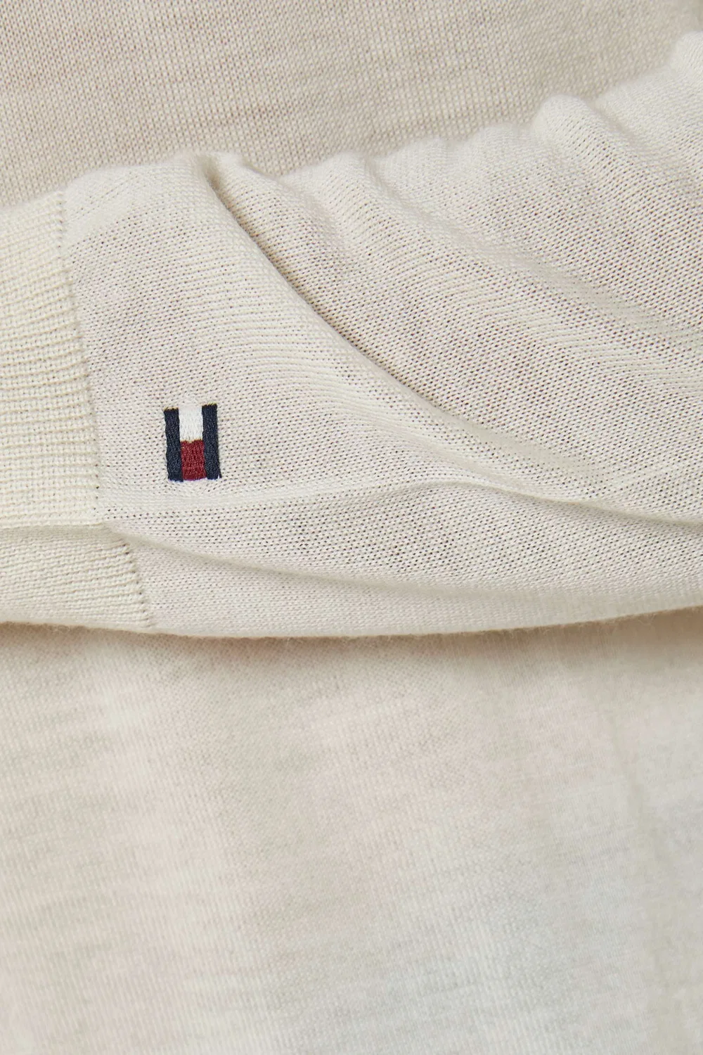 Свитер с круглым вырезом из мериносовой шерсти Tommy Hilfiger, белый — фото 4