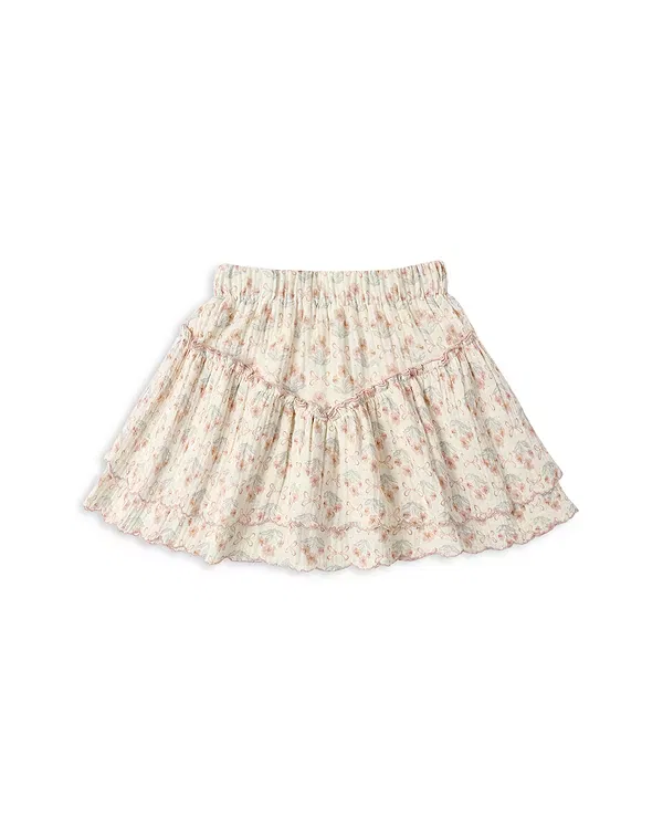 Детская юбка для девочек с принтом Blossom Tiered Mini Skirt Rylee + Cru, Ivory