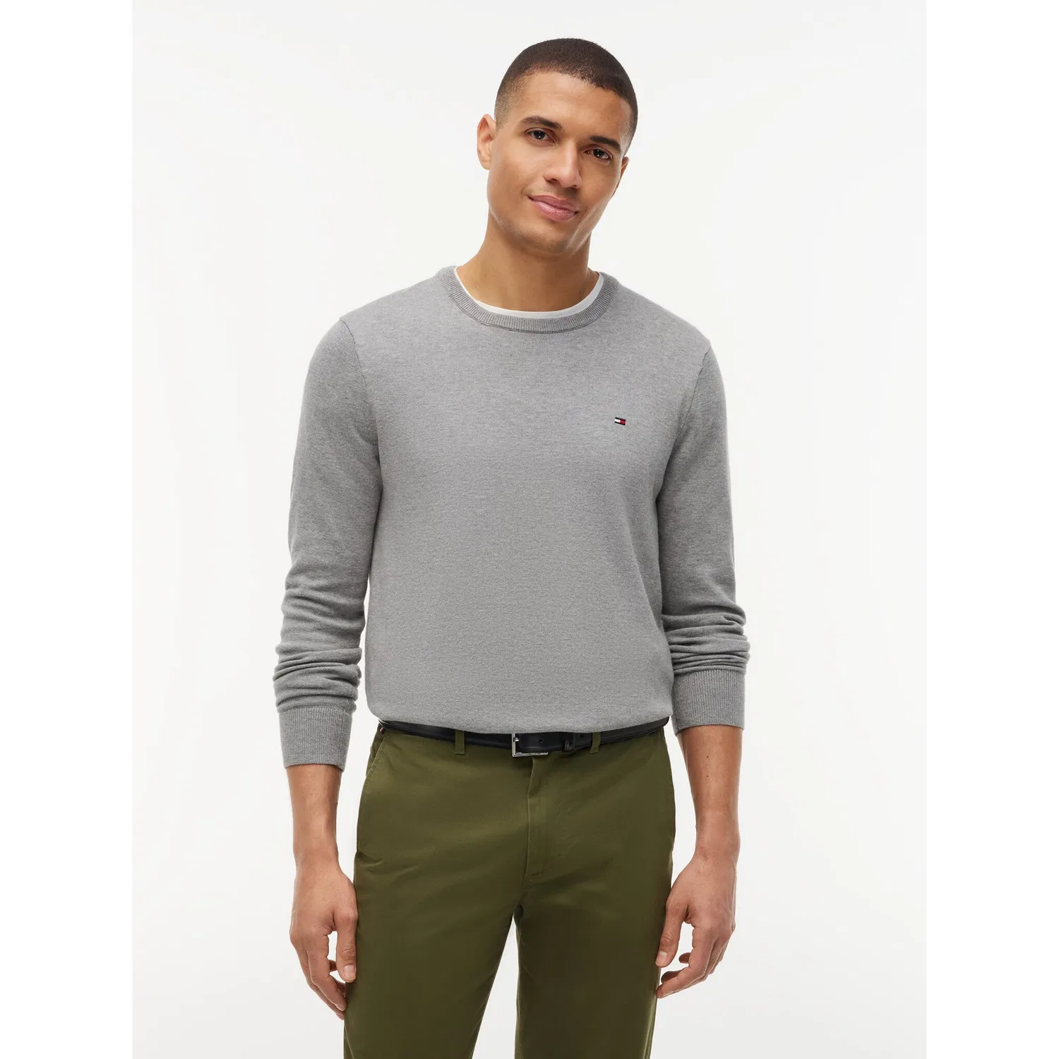 Мужской свитшот с круглым вырезом Essential Cotton Tommy Hilfiger, Medium Grey Heather