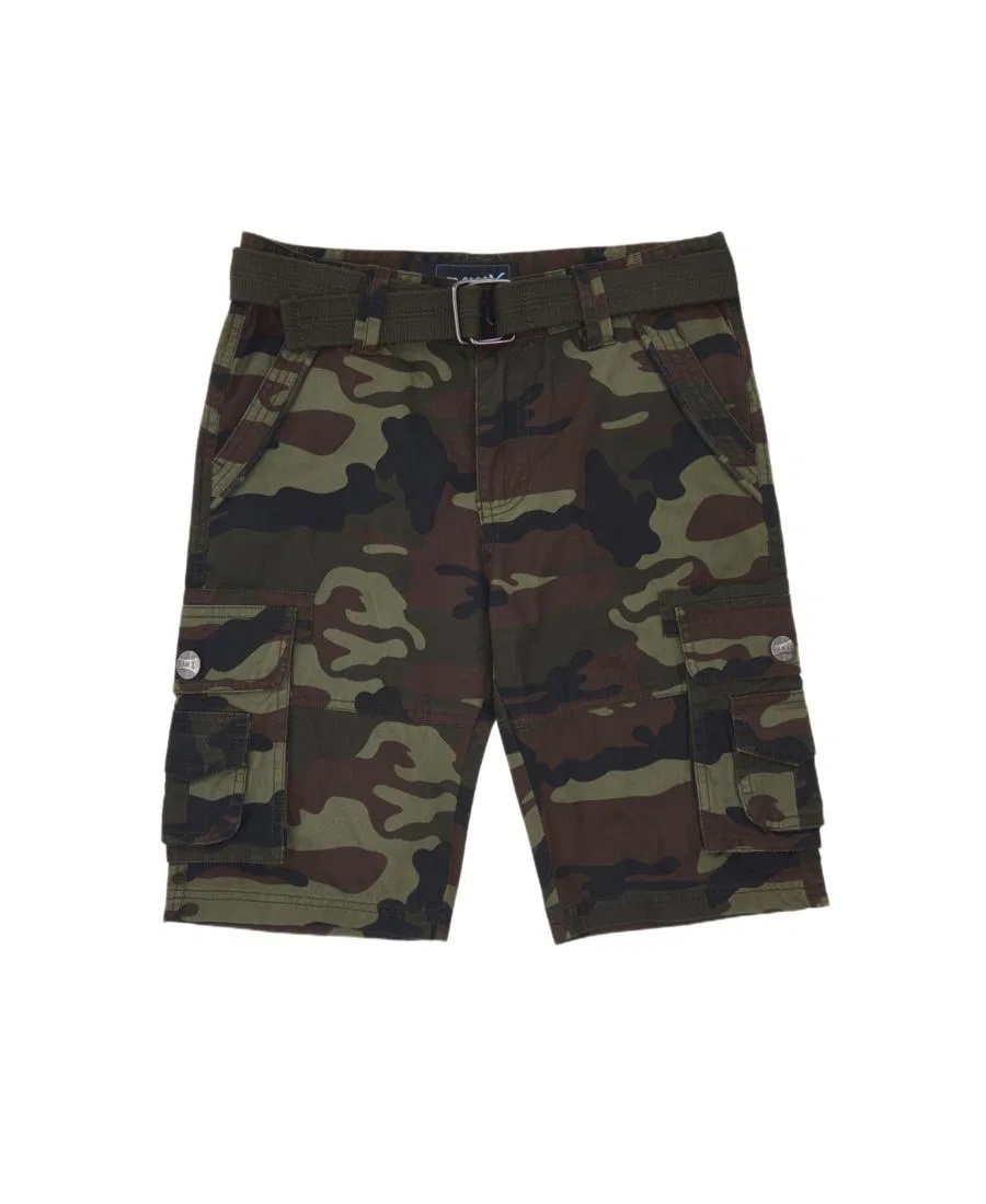 Шорты из твила с ремнем Boy's Belted Twill Cargo Shorts Raw X, Olive Camo