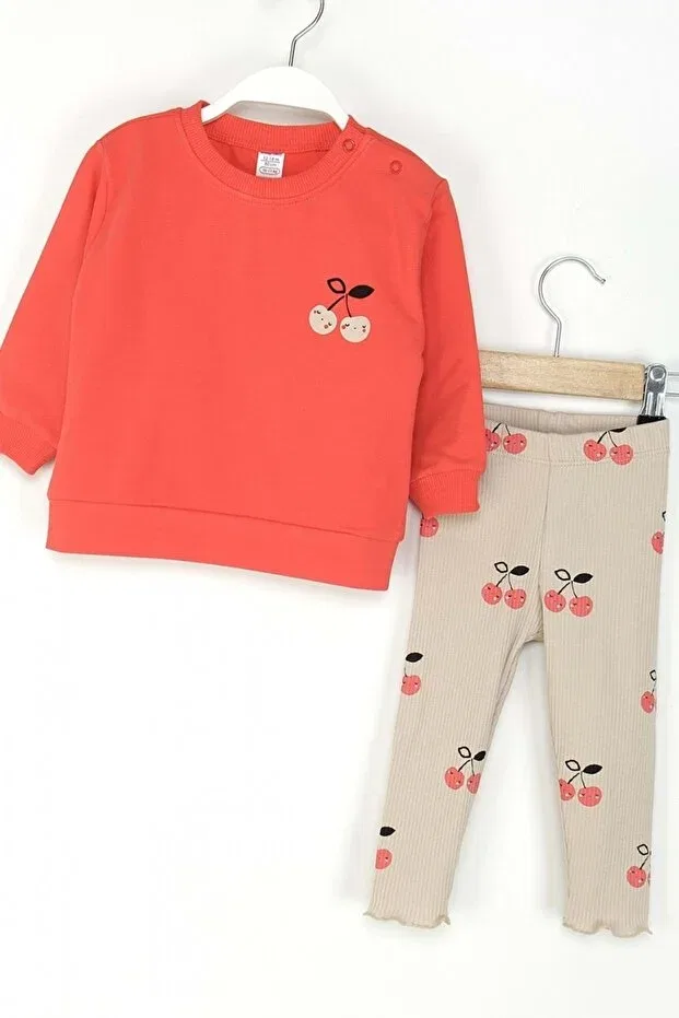 Детский спортивный костюм с принтом Cherry Printed Ww Waka Waka Kids Store, Красный — фото 4