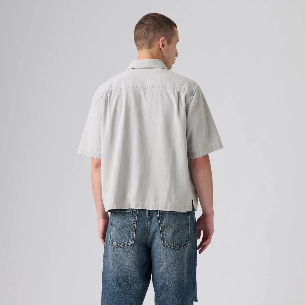 Свободная рубашка в стиле вестерн с коротким рукавом Levi's, Smokey Cloud - Grey — фото 4