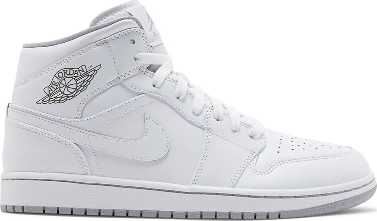 

Кроссовки Air Jordan 1 Mid White Wolf Grey, белый, Белый;серый, Кроссовки Air Jordan 1 Mid White Wolf Grey, белый