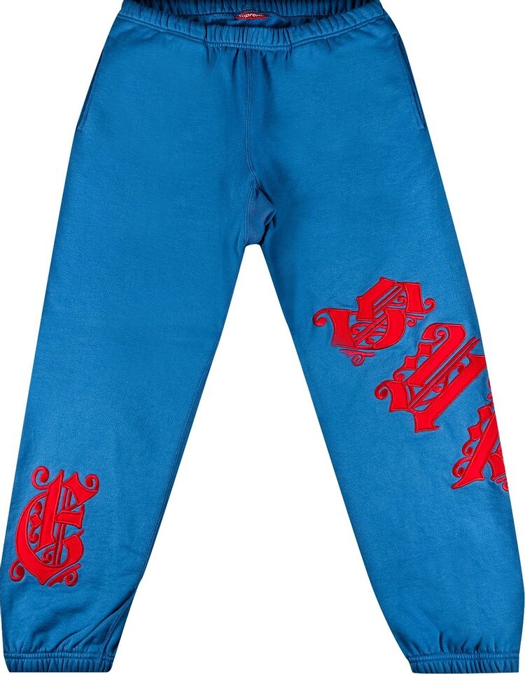 

Спортивные брюки Supreme Old English Wrap Sweatpant Pale Royal, синий