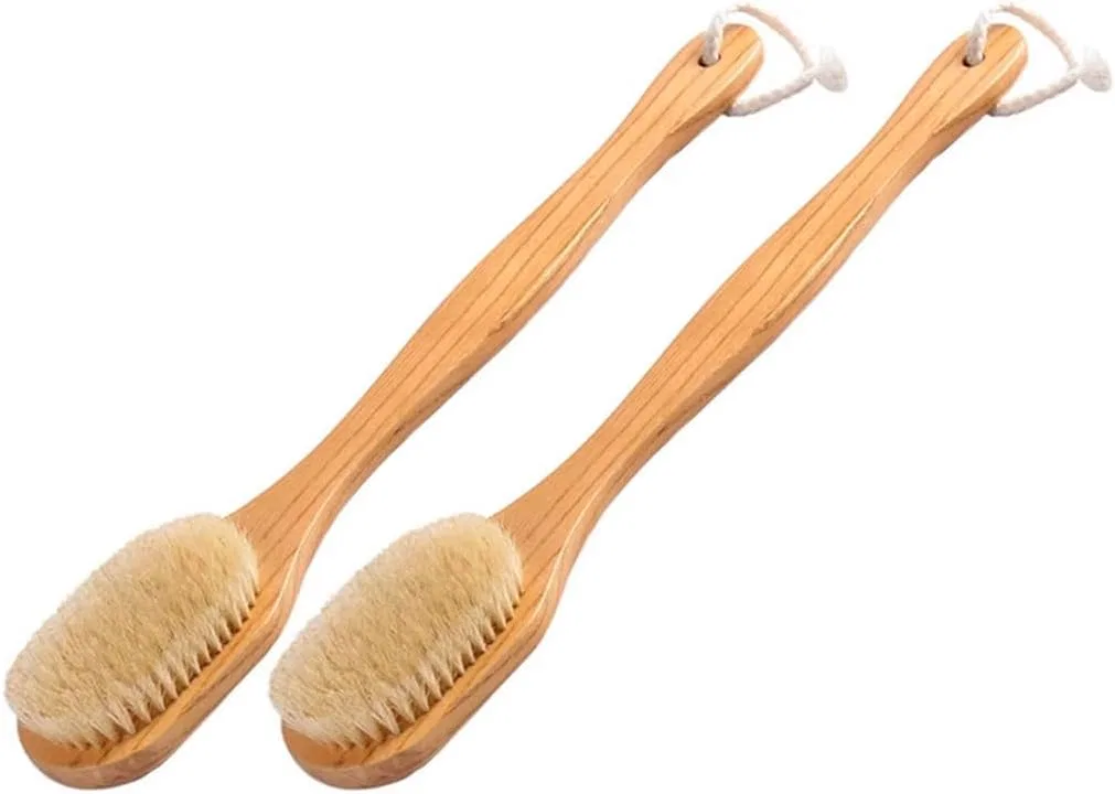 Щетка для тела с длинной ручкой, Bamboo Bath Brush, 2 шт, 43x7.5 см, Original Colour Generic