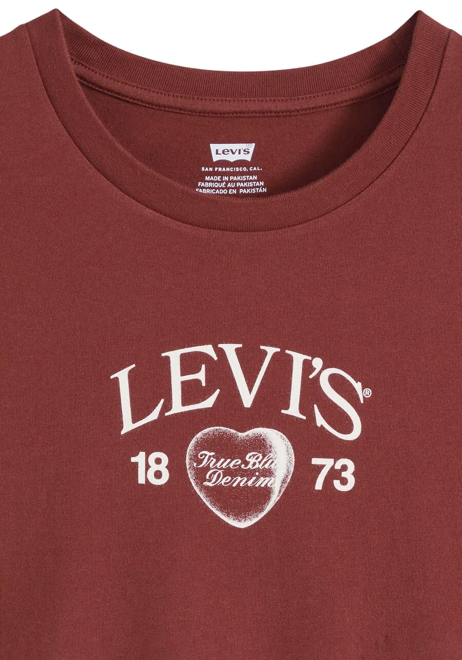 Футболка LEVI'S темно-красного цвета — фото 3